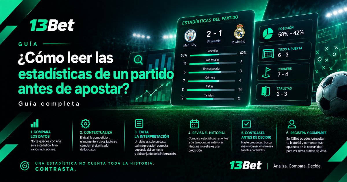 ¿Cómo leer las estadísticas de un partido antes de apostar?